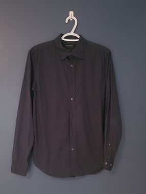 Banana Republic Black Dot-Pattern Button-Down Shirt